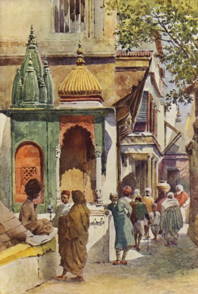 Ein Eckschrein in einer Gasse von Benares von Alexander Henry Hallam Murray
