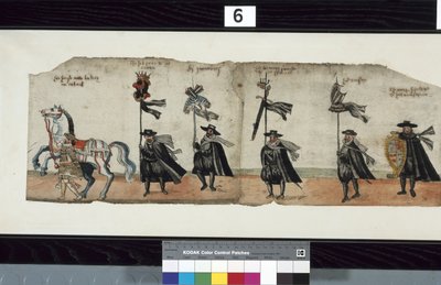 Detail aus dem Huntly-Begräbniszug, der angeblich für die Bestattung von George 1., Marquess of Huntly, verwendet wurde von Alexander Kincaid