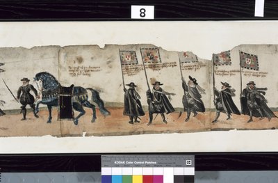 Detail aus dem Huntly-Begräbniszug, gesagt, dass es für die Trauerfeierlichkeiten von George 1., Marquess of Huntly, verwendet wurde von Alexander Kincaid
