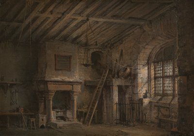 Bühnenbild für Heart of Midlothian; Das Tolbooth von Alexander Nasmyth