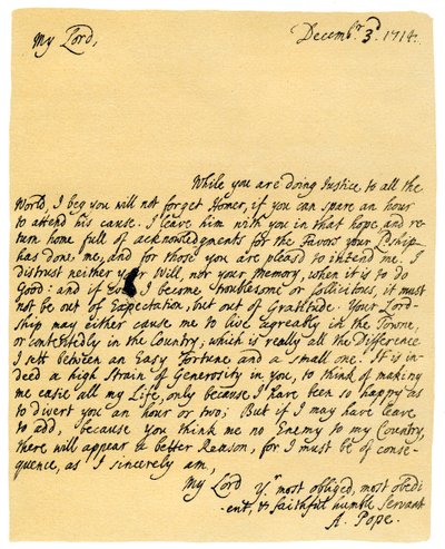 Brief von Alexander Pope an Charles Montagu, 3. Dezember 1714 von Alexander Pope