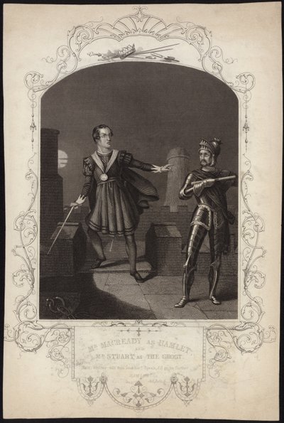Mr. Macready als Hamlet und Mr. Stuart als Der Geist von Alexander Reid