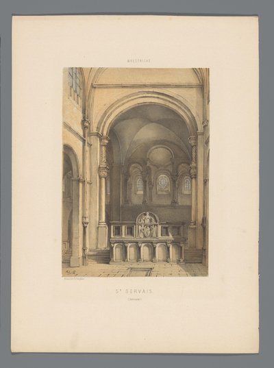 Innenraum der Sint-Servaasbasilika in Maastricht Monuments de Maestricht von Alexander Schaepkens