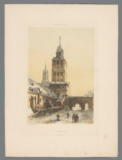 Sint-Servaasbasiliek in Maastricht, St Servais (Côté Nord) (Titel auf dem Objekt), Monuments de Maestricht (Serientitel) von Alexander Schaepkens