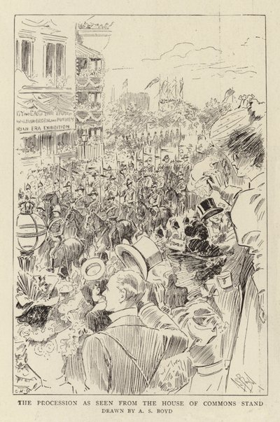 Die Prozession, gesehen vom Stand des House of Commons von Alexander Stuart Boyd