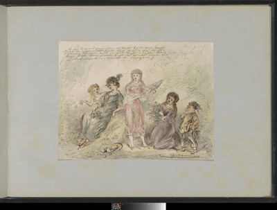 Landschaft mit vier Mädchen und einem Jungen von Alexander Ver Huell