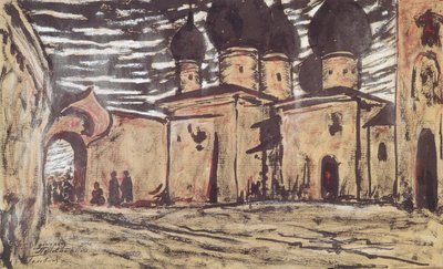 Bühnenbild für die Oper Die Pskov-Maid von N. Rimski-Korsakow, ca. 1901 von Alexander Yakovlevich Golovin
