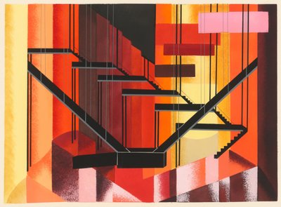Bühnenbild aus dem Portfolio Décors de Théâtre, 1930 von Alexandra Alexandrowna Exter