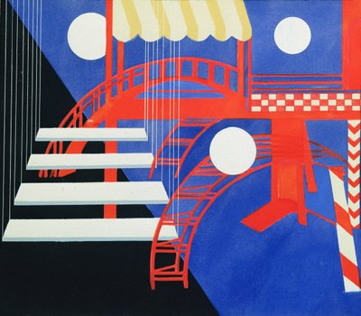 Bühnenbild Revue für die Edition Decors de Theatre von Alexandra Alexandrowna Exter