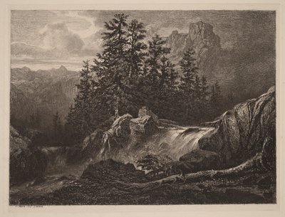 Gebirgswasserfall von Alexandre Calame