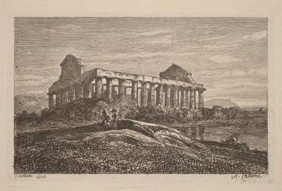 Ruinen in Paestum von Alexandre Calame
