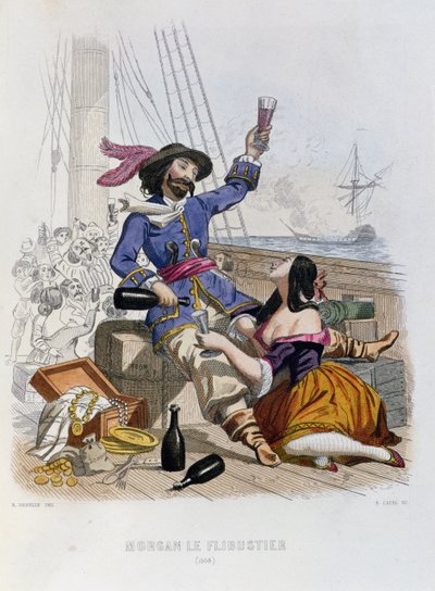 Morgan der Freibeuter im Jahr 1668, aus Histoire des Pirates von P. Christian, gestochen von A. Catel, 1852 von Alexandre Debelle