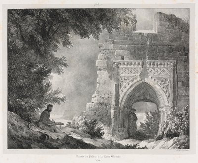 Malerische und romantische Reisen im alten Frankreich: Ruinen des Palastes der Weißen Königin von Alexandre Evariste Fragonard