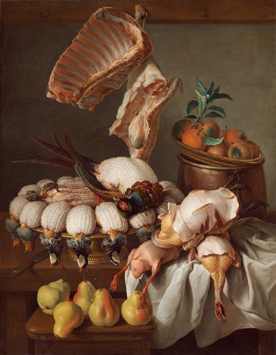 Stillleben mit Wild, Fleisch und Früchten von Alexandre Francois Desportes