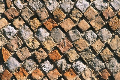 Nahaufnahme eines Opus Reticulatum-Bodens. Civitella Akropolis, Italien, Region Abruzzen, Chieti von Nicolas Toussaint Charlet