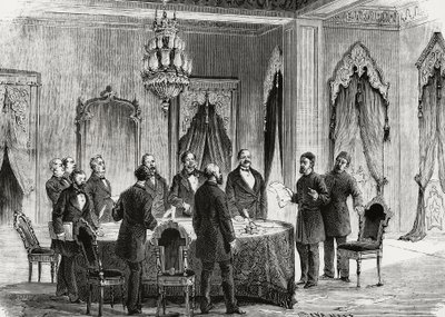 Konstantinopel-Konferenz, Dezember 1876, Gravur, Türkei von Nicolas Toussaint Charlet
