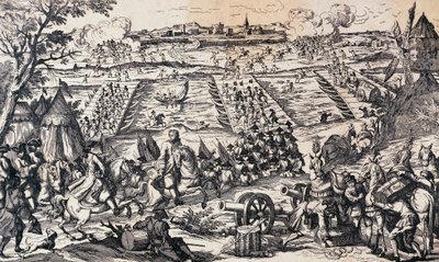 Louis XVs Armee überquert den Rhein und greift die Verteidigungslinie bei Ettlingen an, 1.-4. Mai von Nicolas Toussaint Charlet
