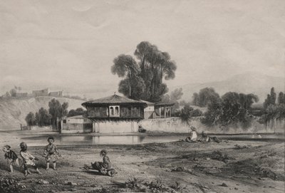 Pavillon am Flussufer von Alexandre Gabriel Decamps