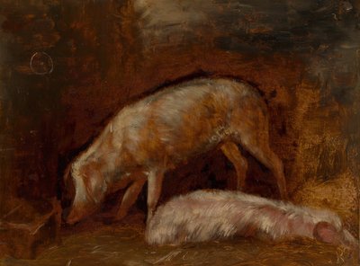 Studie von Schweinen, 1850-60 von Alexandre Gabriel Decamps