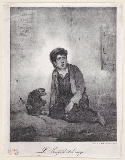 Der Junge aus Savoyen und sein Affe, 1823 von Alexandre Gabriel Decamps