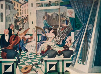 (Detail) Wanddekoration in einem Konzertsaal in einem Privathaus, um 1927 von Alexandre Jacovleff