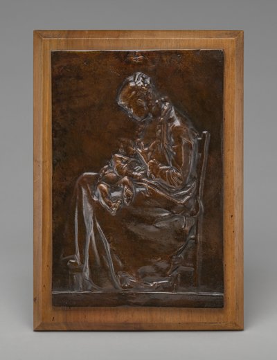 Mutterschaft, oder junge Frau, die ein Kind stillt von Alexandre Louis Marie Charpentier