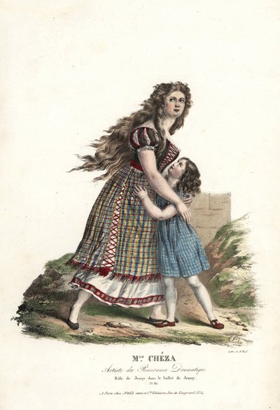 Ballerina Miss Marie Cheza als Jenny im Ballett-Pantomime Jenny von Jean-Louis Aumer, Panorama Dramatique von Alexandre Marie Colin