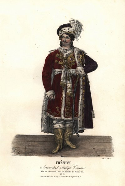 Jean Audeville Fresnoy als Menzicoff in La Famille de Menzicoff von J-J-M Duperche, Ambigu Comique von Alexandre Marie Colin