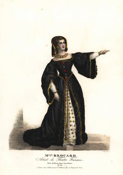 Miss Suzanne Brocard als Alicia in Jane Shore (Richard III und Jeanne Shore) von Nepomucene Lemercier, Théâtre Français von Alexandre Marie Colin