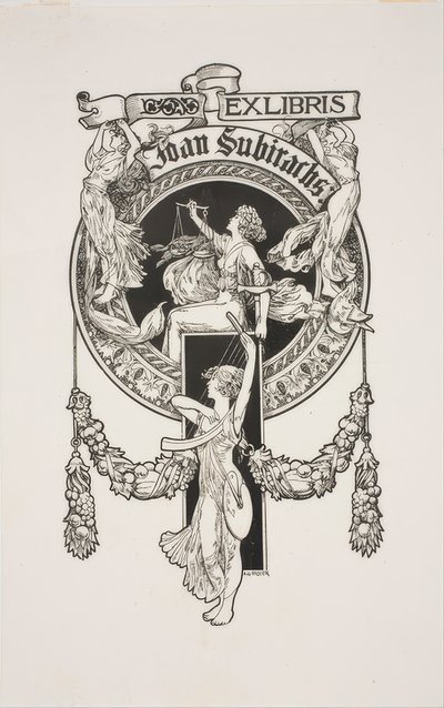 Buchplatte von Joan Subirachs von Alexandre de Riquer