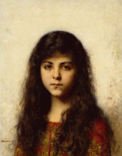 Porträt eines jungen Mädchens von Alexei Alexevich Harlamoff
