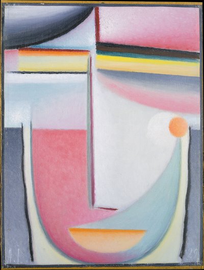 Abstrakter Kopf: Symphonie in Rosa von Alexej von Jawlensky