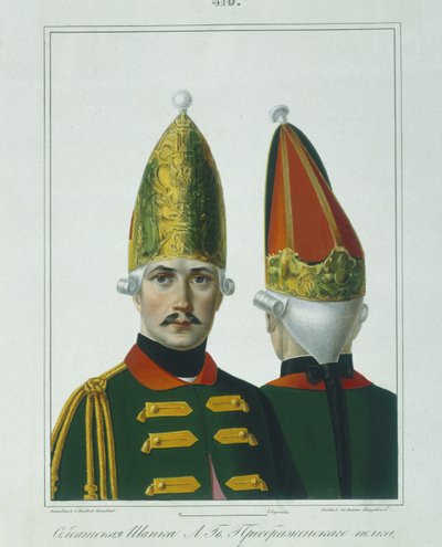 Grenadiermütze des Preobrazhensky-Regiments im Jahr 1762, frühe 1840er Jahre von Alexey Gavrilovich Petrovsky