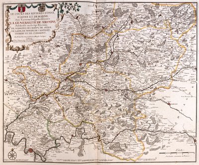 Der Fluss Oise, Aisne und Marne, Frankreich von Alexis Hubert Jaillot