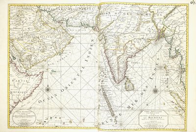 Karte von Afrika, Arabien und Indien von Alexis Hubert Jaillot