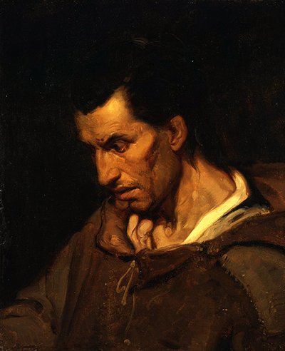 Ein Wahnsinniger mit religiösen Wahnvorstellungen, gekleidet als Mönch von Alfred (attr. to) Dehodencq