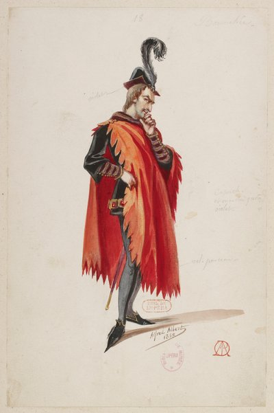 Halévy - Die Zauberin - Kostümentwürfe von Alfred Albert - 18. (Stello de Nici), M. Bonnehée von Alfred Albert