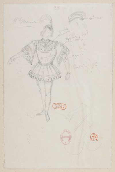La magicienne - Kostümentwürfe - M. Mérante, (Pas de deux) von Alfred Albert