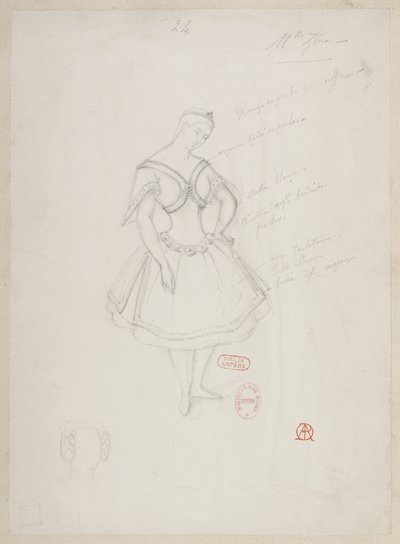 La magicienne - Kostümentwürfe - Fräulein Zina, (Pas de deux) von Alfred Albert