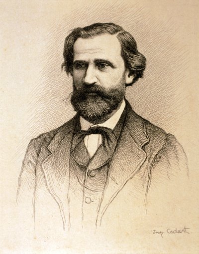 Porträt von Giuseppe Fortunino Francesco Verdi von Alfred Cadart