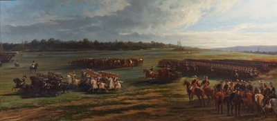 Überprüfung der Kavalleriedivision der Longchamp-Garde durch Napoleon III. und Franz Joseph I. von Österreich, 25. Oktober 1867 von Alfred Charles Ferdinand Decaen