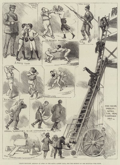 Großer militärischer Angriff in der Royal Albert Hall, zugunsten des ägyptischen Kriegsfonds von Alfred Courbould