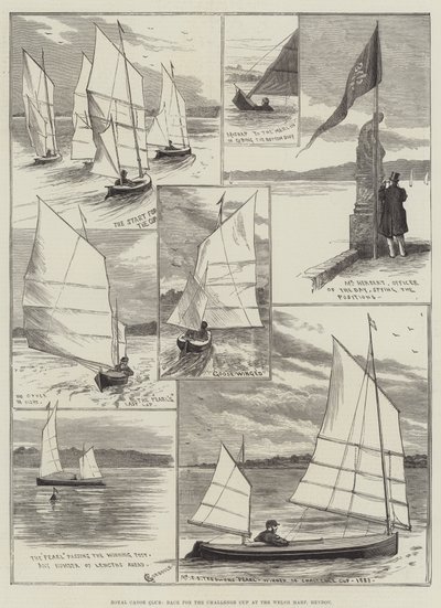 Royal Canoe Club, Rennen um den Challenge Cup am Welsh Harp, Hendon von Alfred Courbould
