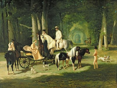 Herr und Frau A. Mosselman und ihre zwei Töchter von Alfred Dedreux