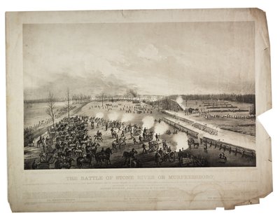 Die Schlacht um Stone River oder Murfreesboro, 1863 von Alfred E. Mathews