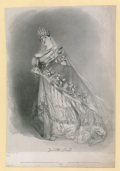 Giuditta Pasta, graviert von R.J. Lane, veröffentlicht Juli 1837 von Alfred Edward Chalon