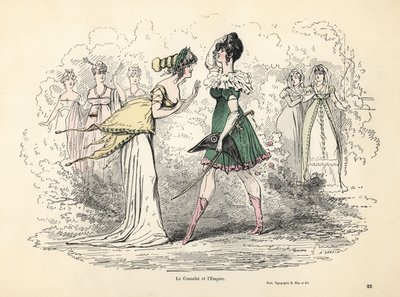 Karikatur der Kostüme des Konsulats und des Ersten Kaiserreichs, Frankreich von Alfred Grevin