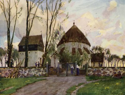 Dänemark: Bornholm, Osterlars Kirche von Alfred Heaton Cooper