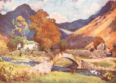 Lake District: Wastdalehead und Great Gable, gegen Abend im Herbst von Alfred Heaton Cooper