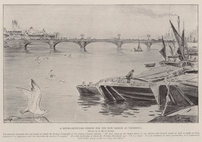 Ein viel kritisiertes Design für die neue Brücke in Vauxhall von Alfred Hugh Fisher